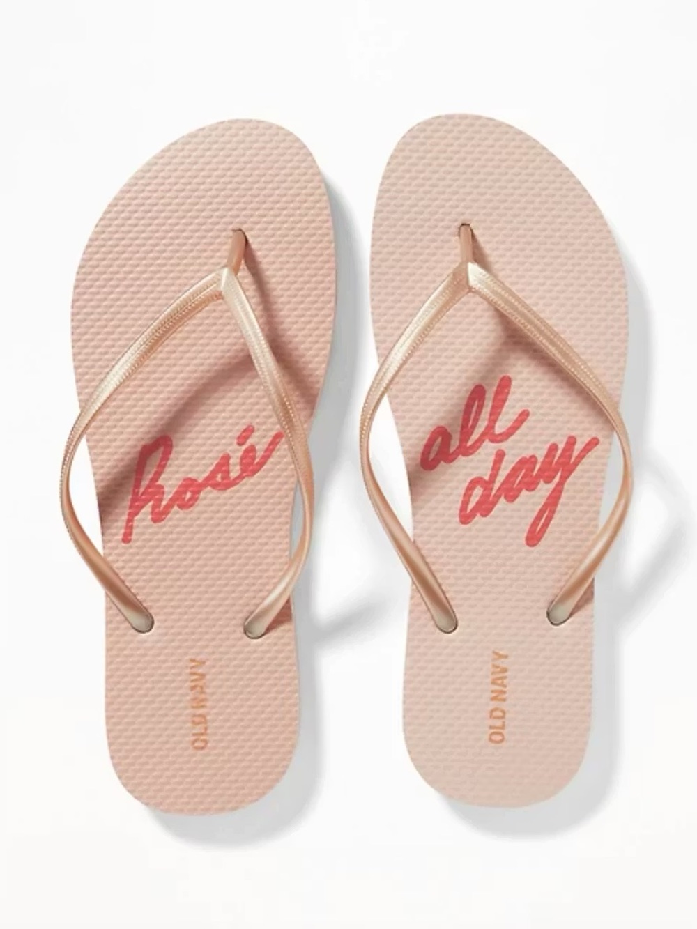 Old Navy Metallic Blush Pink Flip Flop Sandals